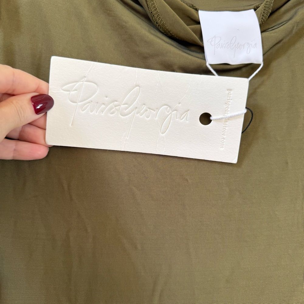 Paris Georgia Mira Dress In Olive Green S Nwt — image 5 of 8